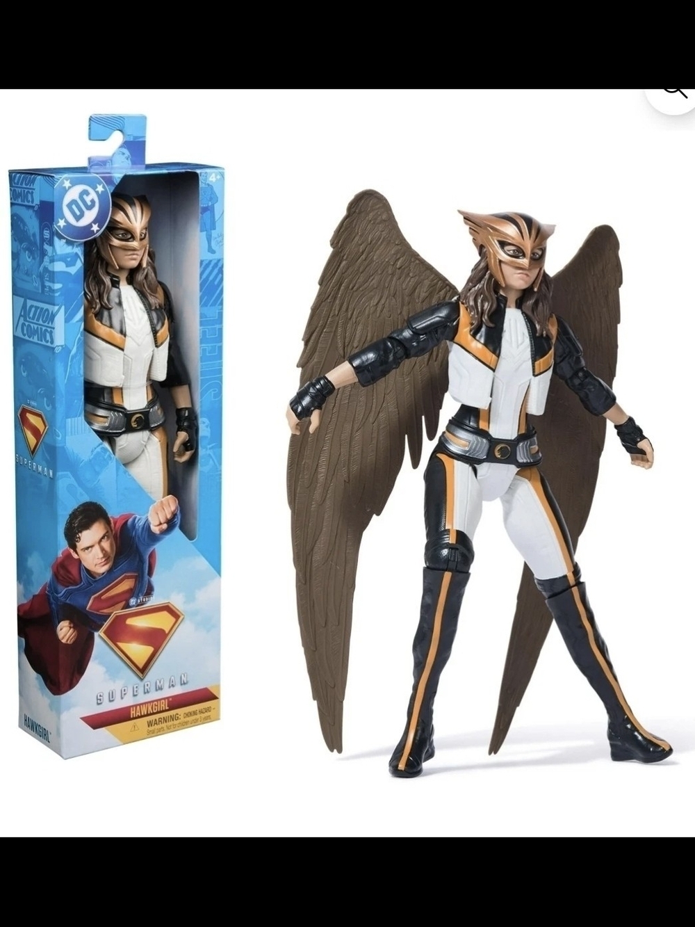 DC Hawk Girl Action Figure in White, Black, Brown and Orange